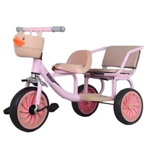 <span class=keywords><strong>Triciclo</strong></span> Doble para Niños con Canasta de Pato Adorable, Bicicleta de Equilibrio de 3 Ruedas para Niños Pequeños, Juguete para Montar al Aire Libre, Regalo de Cumpleaños - Product Image 1