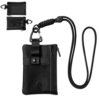 Portefeuille de voyage anti-RFID en nylon, porte-cartes avec fenêtre d'identification et poches zippées, logo personnalisé