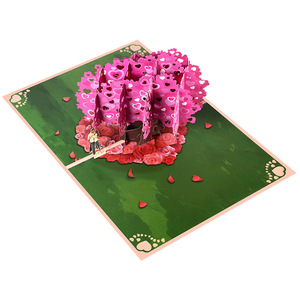 Carte romantique 3D pop-up Arbre d'amour, écologique, pour la Saint-Valentin, anniversaire, couple, carte de vœux, déclaration d'amour douce - Product Image 2
