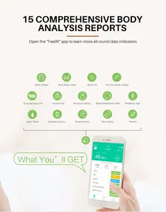 ميزان الجسم الإلكتروني الذكي من زجاج إيتو بتصميم رفيع للغاية مزود بشاشة بلورية رقيقة وخاصية الواي فاي مع تقنية البلوتوث - Product Image 3