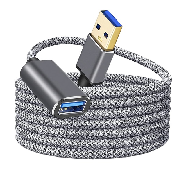 8M Nylon Braided USB 3.0 High-Speed Data Cable Male-to-Female Transmission Computer Camera Printer Speaker Car-Extension Cable