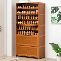 Armoire à Chaussures de Luxe en Bambou Style Moderne Très Demandée, Meuble en Bois Multifonctionnel pour Centre Commercial