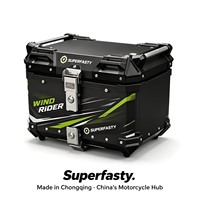 Coffre de moto en aluminium durable, étanche, personnalisé, robuste, verrouillable, 55L, anti-poussière, boîte de rangement universelle, montage léger