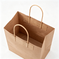 Sacs en papier kraft personnalisés avec poignées pour l'emballage alimentaire, les pâtisseries, les gâteaux à emporter, sacs cadeaux écologiques pour le café, le lait et le thé