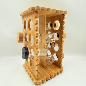 Bamboo <b>Spice</b> <b>Rack</b> <b>Rotating</b> Multi Layer Kitchen Storage Organizer For Seasonings Display - Product Image 1