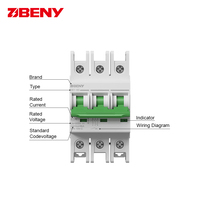Disjoncteurs miniatures DC Beny avec garantie de 5 ans, 5kA, pour 50A 1200V 4P, certifiés CE, IP20, 50/60Hz