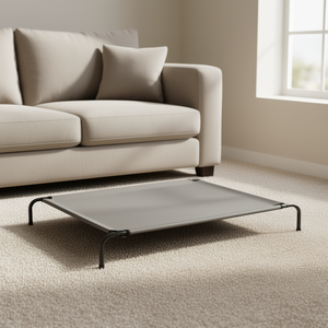 Cuccia Rialzata per Cani Grigia 50 x 31 Pollici in Nylon Rettangolare per Interni Tutte le Stagioni - Product Image 2