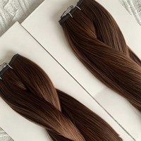 Cheveux Bruts En Gros Russe 100% Remy Vigin Peau Humaine Cheveux Blonde Couleur Invisible Génie Trame Extensions De Cheveux
