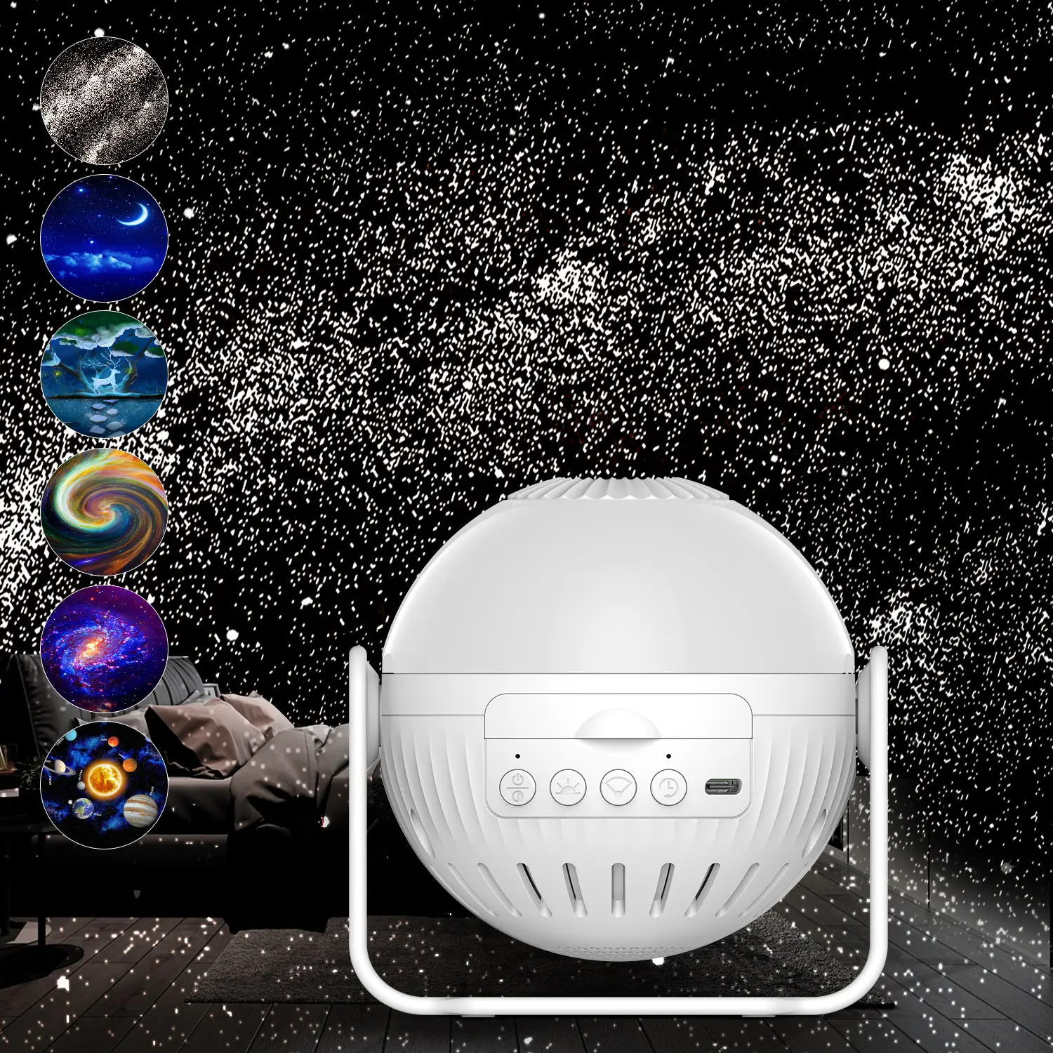 360 Degree Auto Rotation Timed Starry Planetarium Projector Star Projector Night Light Planetarium Galaxy Projector