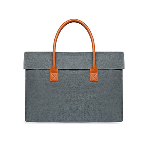 Sacoche d'ordinateur portable imperméable, durable et portable, avec bandoulière, en peluche, design tendance, pour femme et homme, mallette de travail professionnelle - Product Image 4