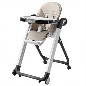 IVOLIA Baby High <b>Chair</b> Foldable Modern Design With Tray And Wheels For <b>Toddler</b> Feeding - Product Image 4