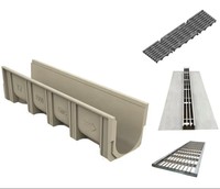 Caniveau de drainage routier en béton polymère moderne, écologique et durable de haute qualité avec garantie de plus de 5 ans pour une utilisation en extérieur