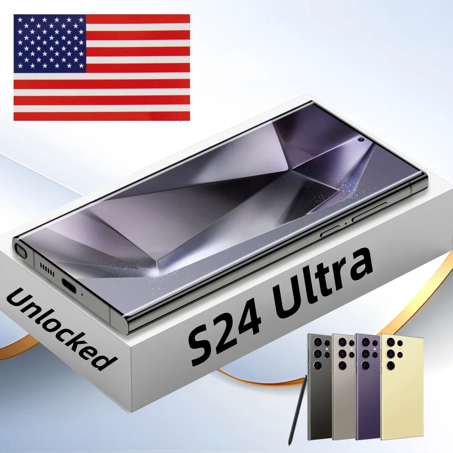 Gooba oem S 24 Ultra 5g Mobile Phone Cheap S24+Ultra Big Touch Screen Big Battery Facebook ins TikTok Cell Phone Titanium Violet