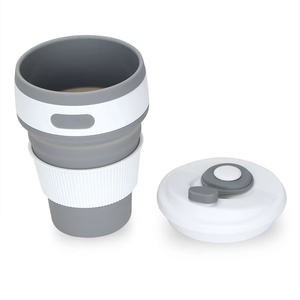 BPA-Free Silicone <strong>Collapsible</strong> Travel <strong>Cups</strong> Leak-Proof Folding Coffee Mug with Reusable Tea Water Lid Ceramic <strong>Cups</strong> - Product Image 6