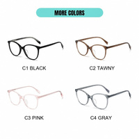 Monture de lunettes optiques unisexe ultra-légère en acétate, style œil de chat, avec verres correcteurs anti-lumière bleue en polycarbonate, personnalisable OEM/ODM