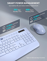 Silent Ergonomic 2.4G Wireless Keyboard and Mouse Combo Full-Sized Wrist Rest Phone Holder Sleep Mode