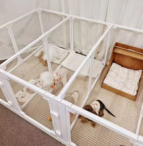 Rõ ràng Acrylic con chó Crate playpen nhiệm vụ nặng nề nhựa con chó con hàng rào nút đóng cửa hiện đại động vật dễ dàng lắp ráp cho thỏ mèo - Product Image 5