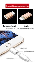Adaptateur USB C vers Micro USB en alliage d'aluminium, convertisseur de transfert de données et de charge rapide AC/DC pour smartphones et tablettes Android