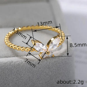 Anello con Diamante Taglio Marquise T0123 in Oro Massiccio 18K, Colore G Naturale, Stile Romantico per Fidanzamento Femminile - Product Image 4
