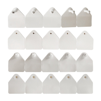 Etiquettes d'oreille pour bétail BLUEWORTH, anti-effraction, taille moyenne, en TPU, type deux pièces, étiquette vierge, codage laser, pointes métalliques