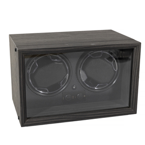 Boîte remontoir automatique pour 2 montres, entièrement intelligente, à arrêt automatique, silencieuse, motif bois d'ébène - Product Image 2