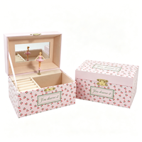 Caja Musical de Papel con Lámina Dorada Personalizada con Canción, Manivela Manual, Bailarina Elegante, Ecológica, Giratoria, para el Día de San Valentín
