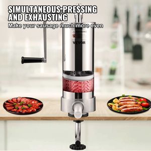 DB Wholesale Stainless Steel 5LBS/3L Capacity Homemade <b>Sausage</b> Maker Manual <b>Sausage</b> <b>Stuffer</b> for Home Use Restaurants Hotels - Product Image 4