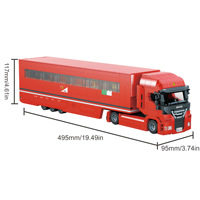 Increíble Bloque de Construcción 10008, Camión de Transporte Rosso de 1228 Piezas, Juego de Bloques de Construcción, Modelo MOC, Juguete Técnico de Plástico, Regalo Moderno para Festividades