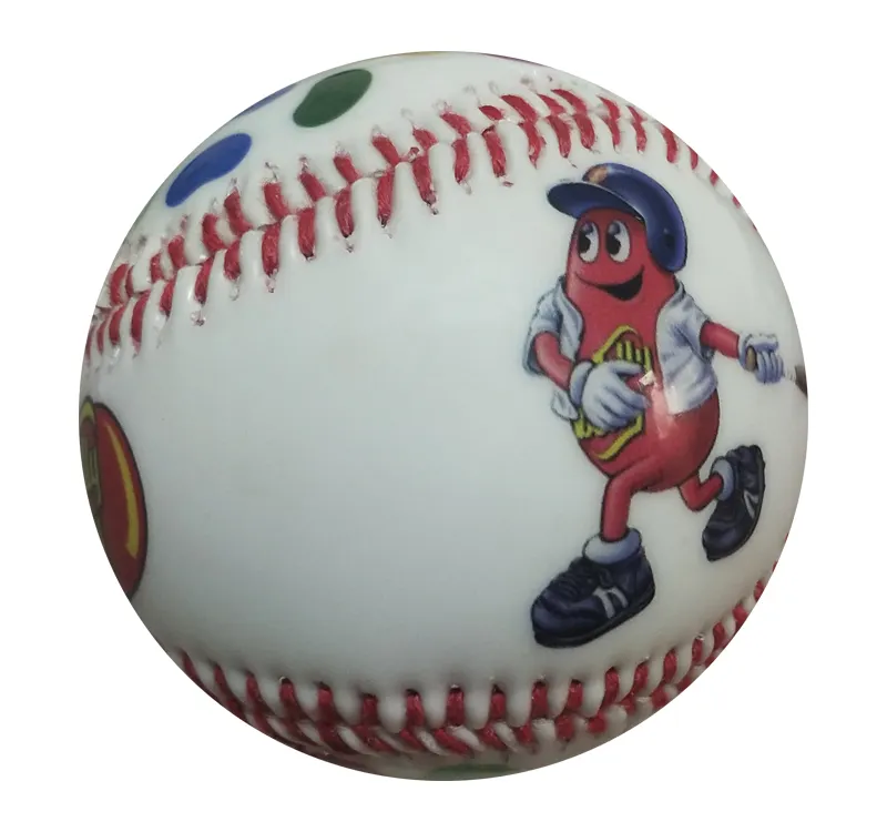 PVC personnalisé impression logo prix usine bonne qualité promotionnel baseball balle formation 9 "5 oz PVC cousu liège balles de baseball