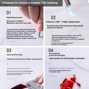 Mesa de comedor de tablero de roca comercial de lujo ligero, silla de comida rápida, cafetería, comedor, área de servicio para tiendas de té con leche, juegos de restaurante - Product Image 3