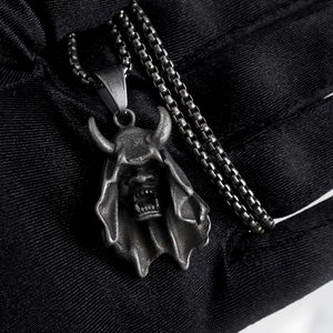 Colgante de acero inoxidable para collar de fiesta, colgante gótico, fantasma, <span class=keywords><strong>muerte</strong></span>, reaper grim, diablo, Cráneo, vampire, colmillos y cuernos, hip hop - Product Image 5