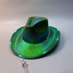 Cappello da <span class=keywords><strong>Cowboy</strong></span> Luminoso al Neon, Cappelli da Festa Western LED Olografici Lampeggianti per Discoteca, Uomo e Donna, Festival Elettrico - Product Image 2
