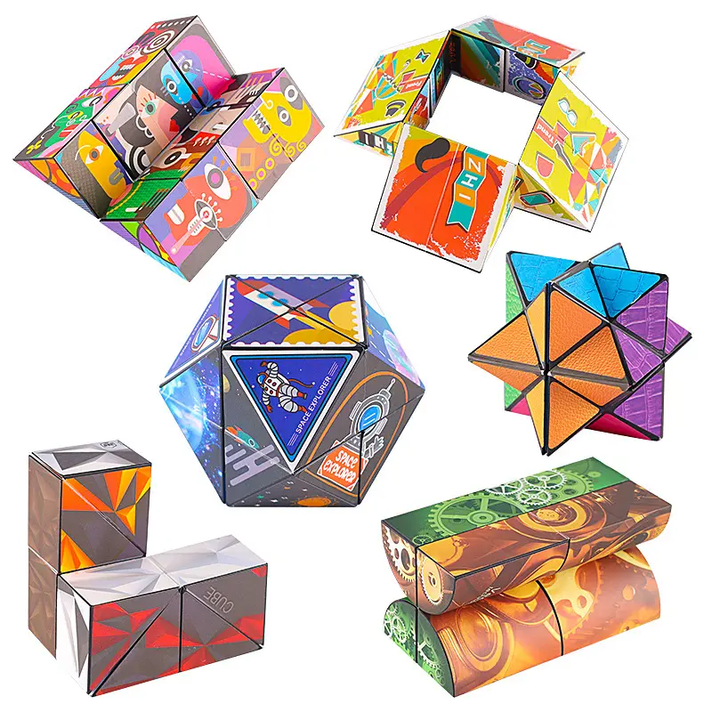 Amazon hot selling plastic flip cube fidget toys children educational toys infinite magic puzzle stress cube stress relief