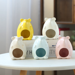 Nido de cerámica para hámster, casa redonda transpirable para mascotas, para hámsters pequeños, habitación para dormir para las cuatro estaciones - Product Image 2