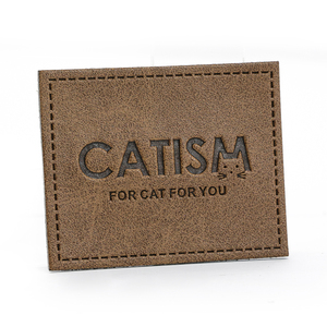 Tùy Chỉnh Da Nhãn Dập Nổi Da Vá Khâu Trên Quần Áo Đường Viền Cổ Áo Hat Jeans - Product Image 2