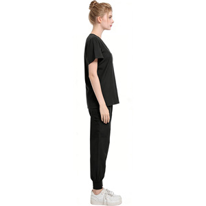 Daoyi Customized V-<b>neck</b> Short-sleeved Nurse Uniform Set Women Polyester Fiber Hospital Workwear Comfortable Handwashing Suit - Product Image 1