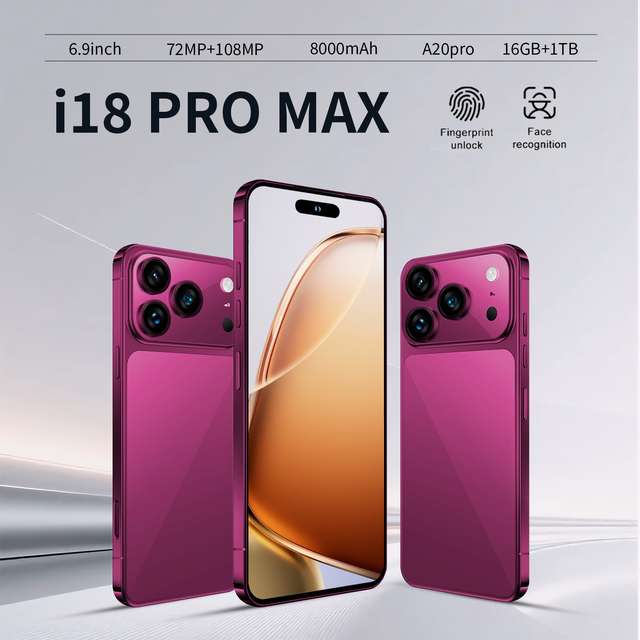 2026 18ProMax 100% Original Unlocked Global Version LTE 5G Octa Core Smartphone 1TB 6.9Inch OLED 120Hz Android 15 108MP