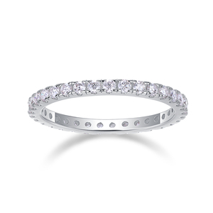 Bague Éternité en Moissanite VVS, Argent 925 Plaqué Platine, pour Femme, Anniversaire <span class=keywords><strong>de</strong></span> Mariage, Vente en Gros Directe d'Usine Américaine, Sans Tarifs - Product Image 4