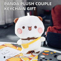 Porte-monnaie en peluche écologique en forme de panda de dessin animé avec pendentif porte-clés et design couple Bubu et Dudu – Cadeau