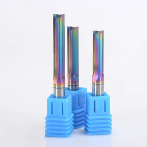 HOZLY Duas Flautas DLC Revestimento Reta 6/8mm Fresa CNC Duas Dimensões Ferramentas De Corte Router Bit Moinho De Fim De Trabalho De Madeira