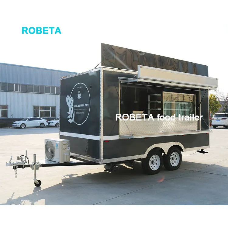 Mobile Kitchen Trailer Churros Caravan Coffee Cart Used Fast Food Trucks Europe Ice Cream Mobile Food Cart