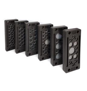 Placa de entrada de cables múltiples de plástico sin halógenos bibo SVLEC KDP/N 24/11 IP65 con enchufe rápido, marco de cable negro retardante UL94 V0 - Product Image 1