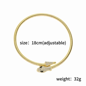 กำไลข้อมือดีไซน์หรูหราทันสมัยรูปทรงงูปรับได้ สไตล์ฮิปฮอป ประดับด้วยโลหะผสมและคริสตัล เหมาะสำหรับทั้งชายและหญิง กำไลข้อมือสุดฮิต ขายดี - Product Image 2