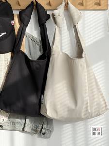 Sac fourre-tout en toile de couleur unie fait maison - Style simple japonais coréen, <span class=keywords><strong>littérature</strong></span> et art décontractés - Product Image 5