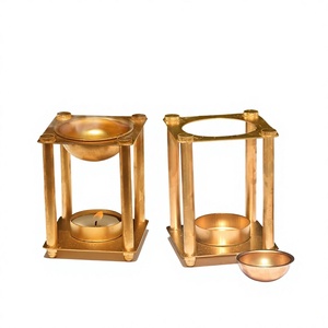 Highest Selling Pure Brass Gold Finished <b>Oil</b> Aroma Incense <b>Burner</b> Square Shape <b>Oil</b> <b>Burner</b> Diffuser Religious <b>Burner</b> Home Usage - Product Image 1