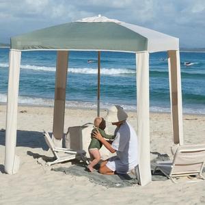 Paraguas de cabaña de <span class=keywords><strong>playa</strong></span> reciclado Premium <span class=keywords><strong>UPF</strong></span> <span class=keywords><strong>50</strong></span> + de lujo personalizado, poste de madera portátil, parasol grande, tienda de viaje para acampar y viajar - Product Image 5