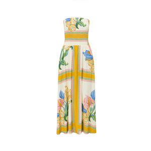 Nouvelle Robe Longue Plissée sans Bretelles Imprimé Plage Tendance 2026 – Élégante et Personnalisable en Rayonne Respirante - Product Image 5