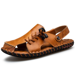 Sandalias de Verano para Hombre, Juveniles, para Exteriores, con Suela de Goma, Forro de Cuero Genuino, Transpirables, Estilo Baotou, Casuales, para Playa - Product Image 5