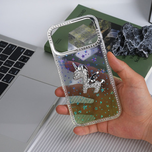 Custodie Trasparenti in TPU con Strass a Forma di <span class=keywords><strong>Unicorno</strong></span> Personalizzate per Ragazze, <span class=keywords><strong>Cover</strong></span> per iPhone 17 Air 16 15 Pro Max 14 - Product Image 6