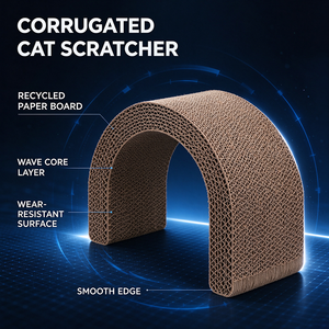 Grattoir à ongles pour chat en carton ondulé écologique, résistant à l'usure, pour chats d'intérieur, vente en gros - Product Image 1